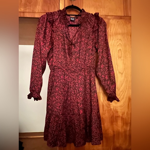 GAP Red Long Sleeve Mock Neck Sundress - Picture 3 of 4